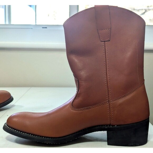 Vintage 80\'s Technics Western Boots Men\'s 12D Cognac 10\